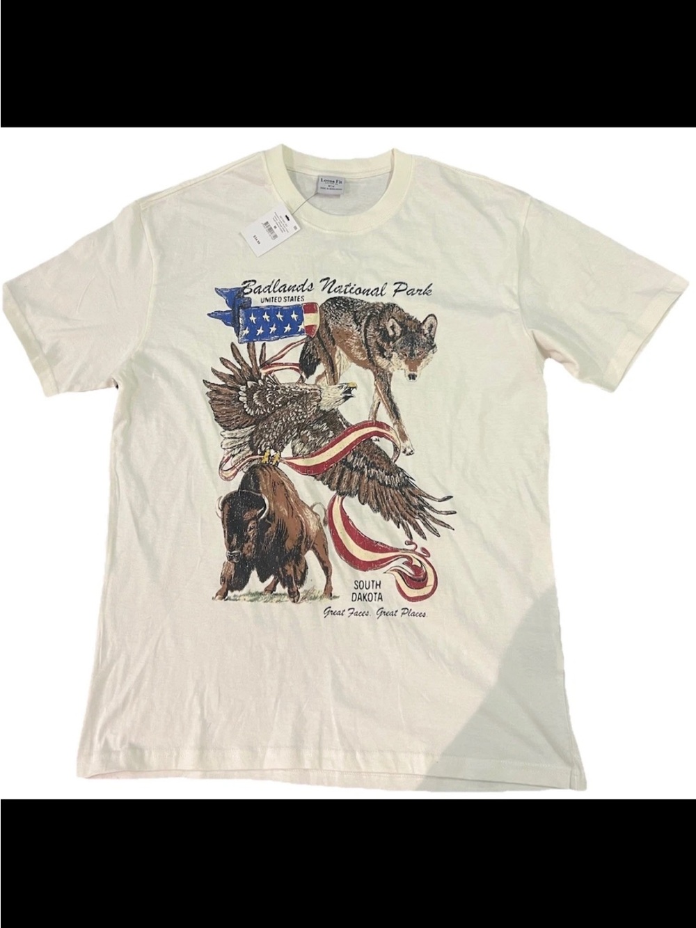 NWT Cotton On Badlands National Park Loose Fit Tshirt M Travel South Dakota